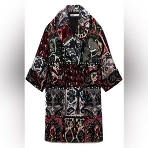 Zara Multicolored Jacquard Coat